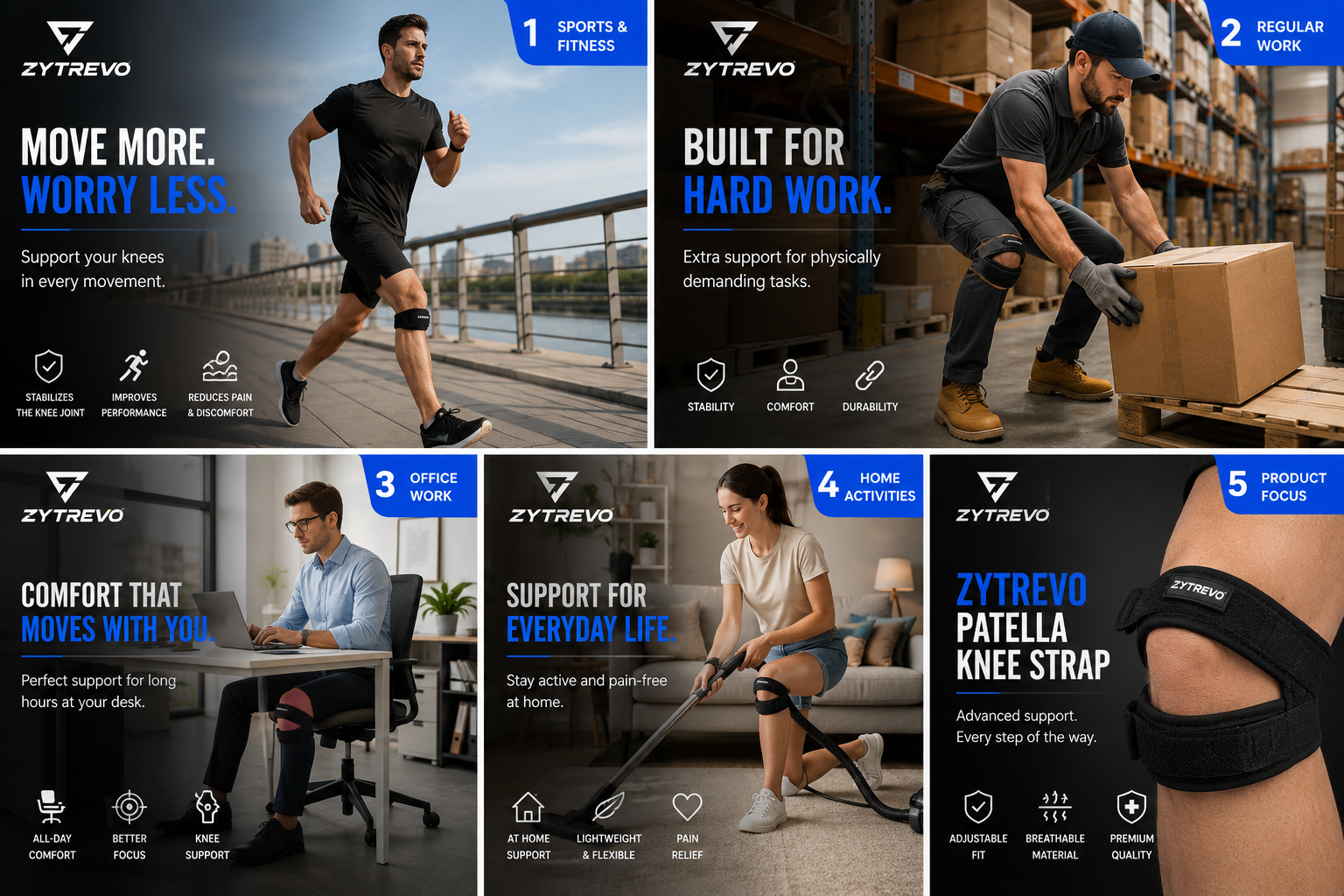 ZYTERVO Patella Knee Support Strap for Men & Women