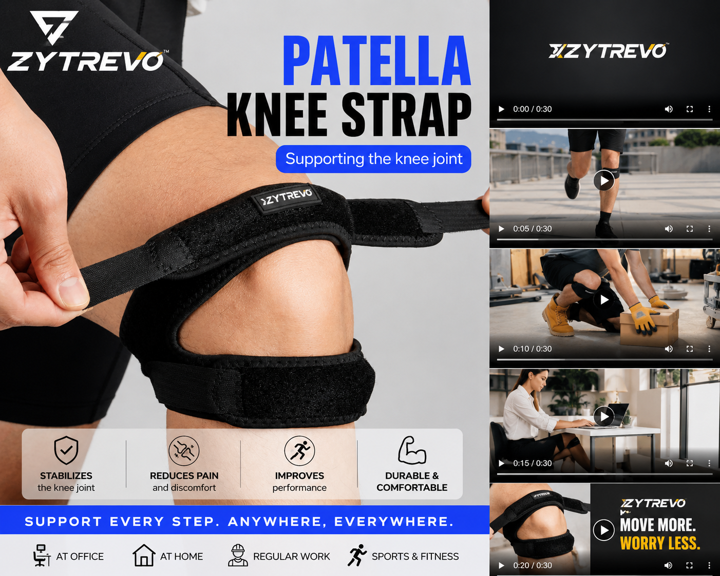 ZYTERVO Patella Knee Support Strap for Men & Women