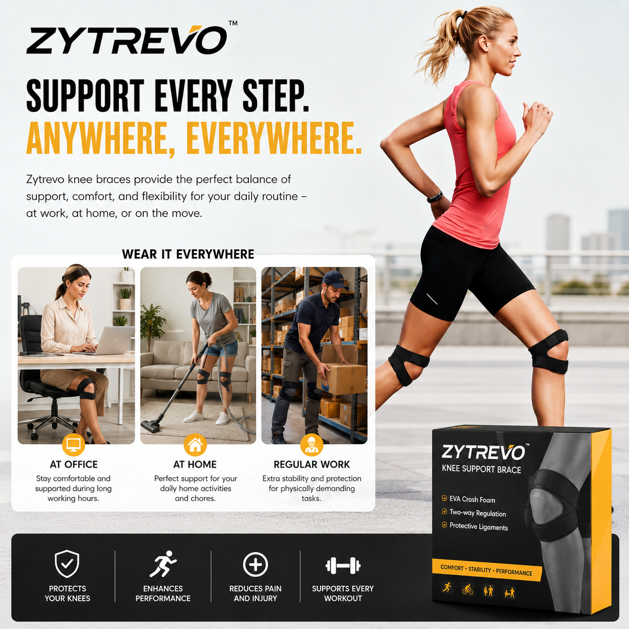 ZYTERVO Patella Knee Support Strap for Men & Women