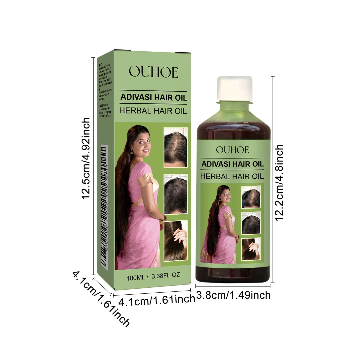 Botanical Hair Groth Oil India Adivasi Herbal Nourishing Scalp Smooth Silky Improve Hair Dry Frizzy Hair Care Reduce Dandruff