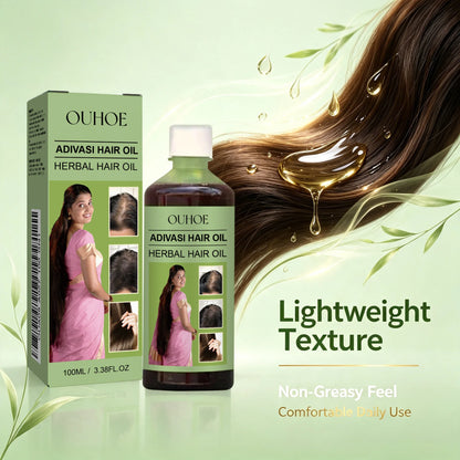 Botanical Hair Groth Oil India Adivasi Herbal Nourishing Scalp Smooth Silky Improve Hair Dry Frizzy Hair Care Reduce Dandruff