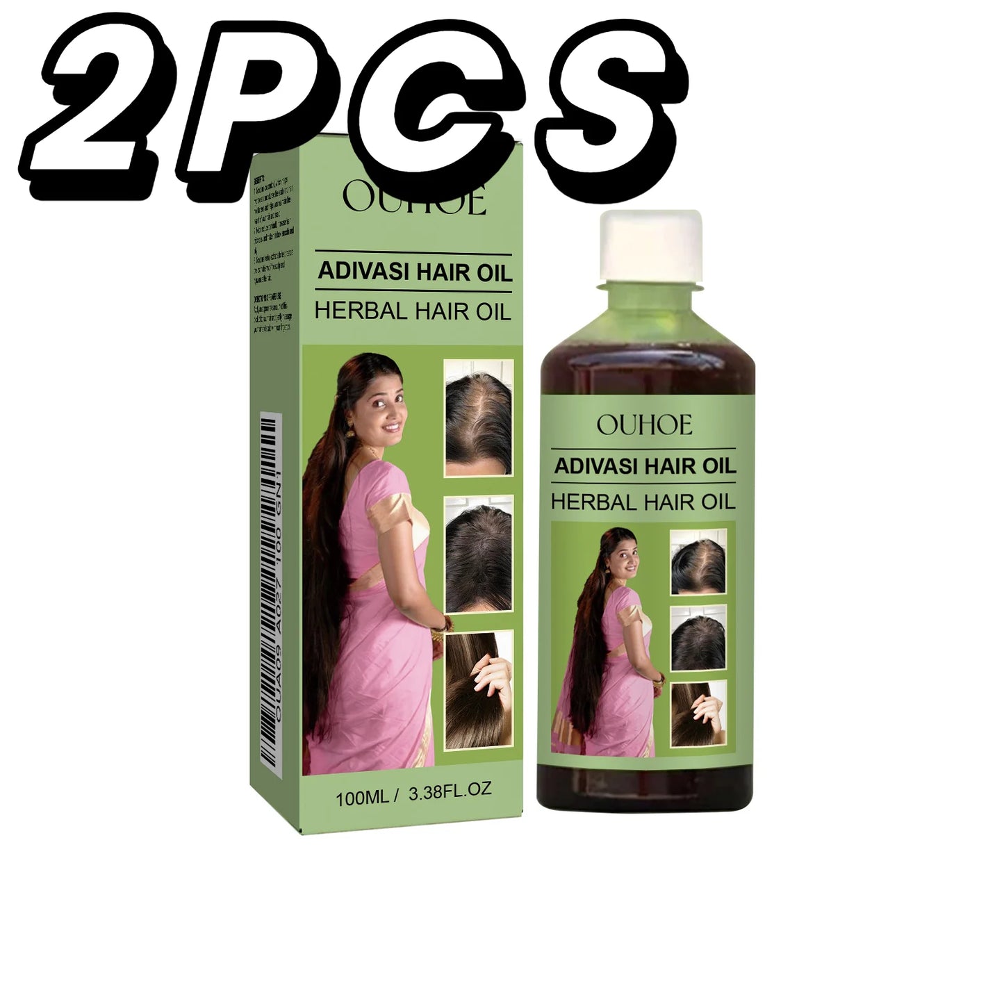 Botanical Hair Groth Oil India Adivasi Herbal Nourishing Scalp Smooth Silky Improve Hair Dry Frizzy Hair Care Reduce Dandruff